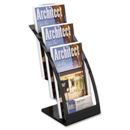 DEFLECTO Deflect-O DEF693604 Leaflet Holder; 3-Tier; 6.94 in. x 6.75 in. x 13.31 in.; Black 693604